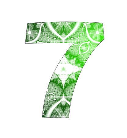 7 number with abstract designの写真素材