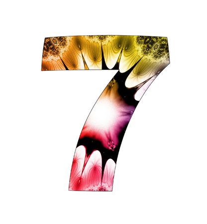 7 number with abstract designの写真素材