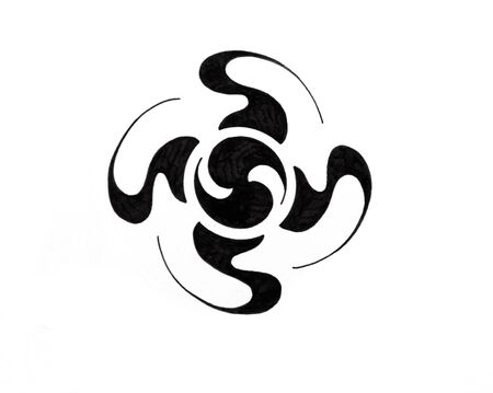 Tattoo art, sketch of a black tribalの写真素材