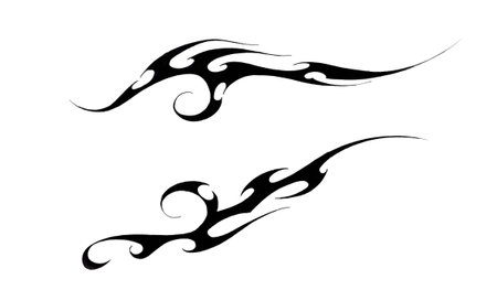 Tattoo art, sketch of a black tribalの写真素材