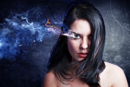 beautiful anger, concept image with a beautiful girl