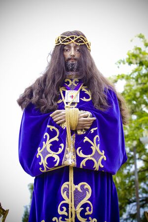 spanish easter celebration procession of the christ of medinaceliの写真素材