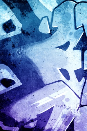 Graffiti over old dirty wall, urban hip hop background Gray texture painted with bright colorfulのeditorial素材