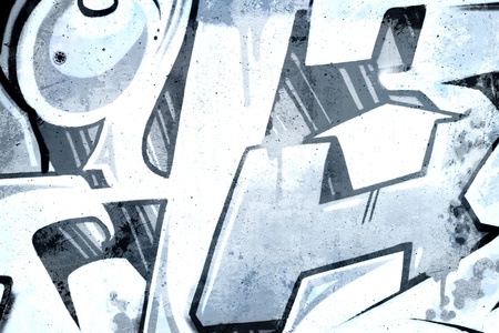 Graffiti over old dirty wall, urban hip hop background Gray texture painted with bright colorfulのeditorial素材