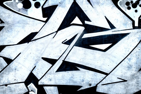 Graffiti over old dirty wall, urban hip hop background Gray texture painted with bright colorfulのeditorial素材
