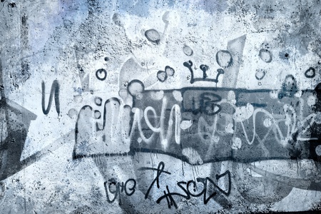 Fade blue abstract background over old dirty wall, urban hip hop background Gray texture painted with bright colorfulのeditorial素材