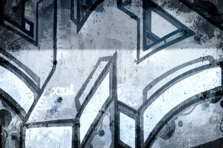 Graffiti over old dirty wall, urban hip hop background Gray texture painted with bright colorfulのeditorial素材