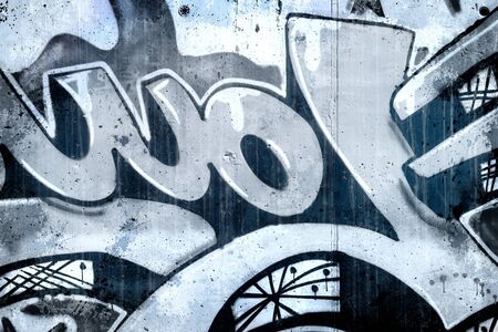 City art over old dirty wall, Gray texture painted , modern designのeditorial素材