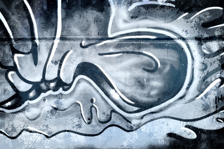 Abstract lines over old dirty wall, urban hip hop background Gray texture painted with bright colorfulのeditorial素材