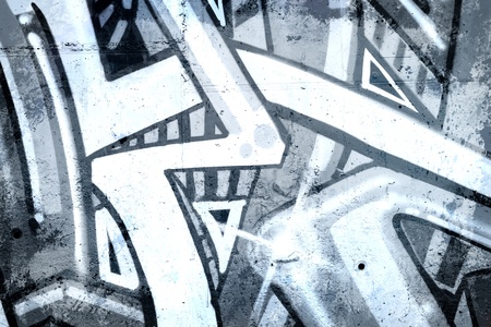 Graffiti over old dirty wall, urban hip hop background Gray texture painted with bright colorfulのeditorial素材