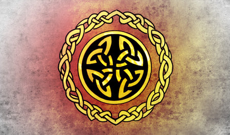 Celtic shield. Sketch of tattoo art, ornament designの写真素材