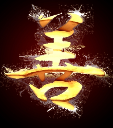 Strong tattoo design, japanese kanji, handmadeの写真素材