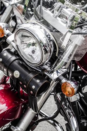 Closeup of a big chromium motorcycle engine, shiny chrome platedの写真素材