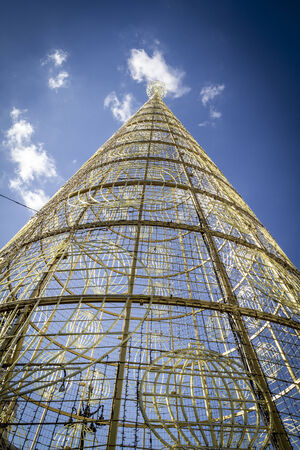 Christmas tree, Image of the city of Madrid, its characteristic architectureのeditorial素材