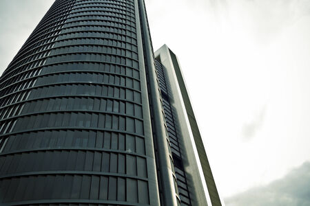 Crystal Tower, skyscraper of Madrid, placed in financial zone ,four modern skyscrapers (Cuatro Torres), Spainのeditorial素材