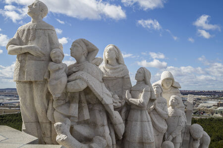 Praying.Cerro de los Angeles is located in the municipality of Getafe, Madrid. It is considered the geographic center of the Iberian Peninsulaの写真素材