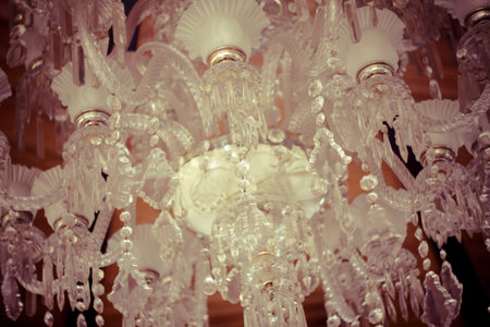 crystal chandelier.Glamour concept background with copy spaceの写真素材