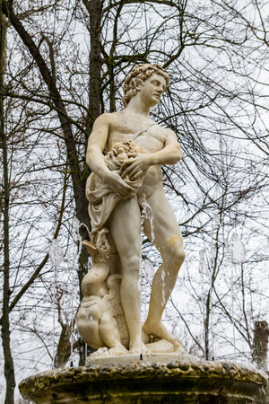 Ornamental fountains of the Palace of Aranjuez, Madrid, Spainの写真素材