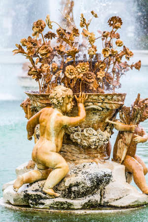 Ornamental fountains of the Palace of Aranjuez, Madrid, Spain.の写真素材