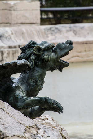 Ornamental fountains of the Palace of Aranjuez, Madrid, Spain.の写真素材