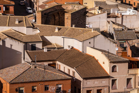 Toledo, imperial city. View from the wall, roof of houseの写真素材