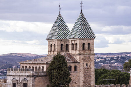 Toledo, imperial city. View from the wall, roof of houseの写真素材