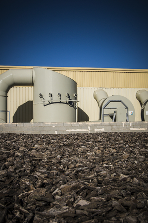 Recycle plant. Process of separation of garbage, plastics, cans, metals, organic waste recycle plant in spainのeditorial素材