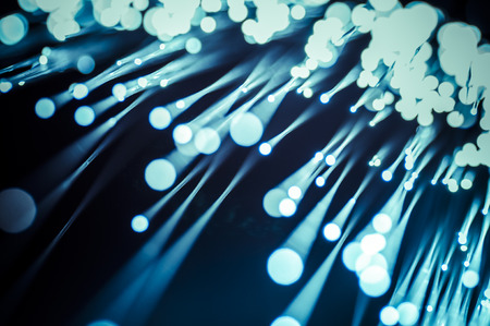 Tech, Fiber optic cables, fibre connection, telecomunications concept.の写真素材