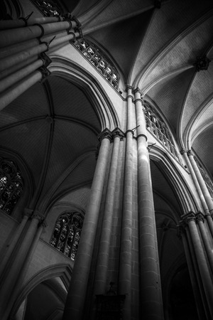 Cathedral interior, gothic style, spanish churchのeditorial素材