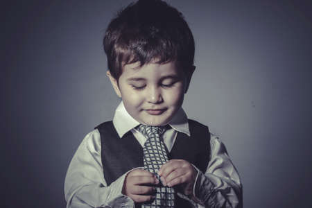 occupation, boy in suit and tie, Business conceptの写真素材
