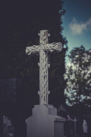 old cemetery with graves in Spanish holy placeの写真素材
