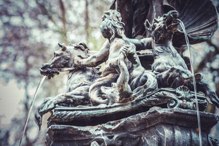 Ornamental fountains of the Palace of Aranjuez, Madrid, Spainの写真素材