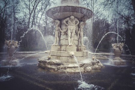 Hercules, Ornamental fountains of the Palace of Aranjuez, Madrid, Spain.World Heritage Site by UNESCO in 2001のeditorial素材