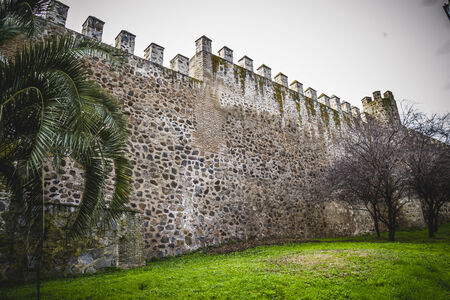 medieval walls of the city of Toledo in Spain, walled townのeditorial素材