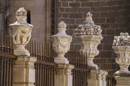 facade of the Cathedral of Toledo, Spainの写真素材