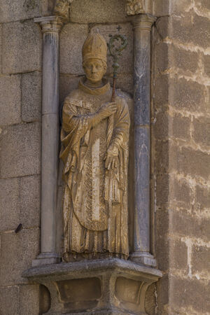 christian, facade of the Cathedral of Toledo, Spainの写真素材