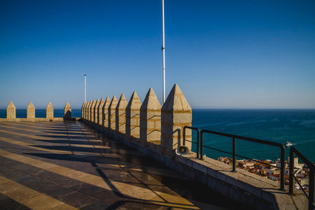 peniscola village views from the castle of Papa Luna, Valencia Espanaのeditorial素材