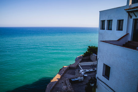 ocean, penyscola views, beautiful city of Valencia in Spain
