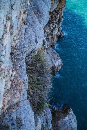 Cliff, penyscola views, beautiful city of Valencia in Spainの写真素材