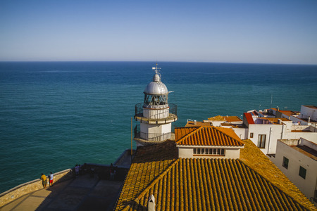 holiday, Lighthouse penyscola views, beautiful city of Valencia in Spainの写真素材