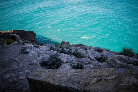 mediterranean scene, peniscola city located in spainの写真素材