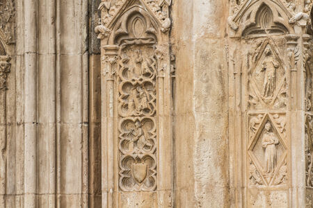 ornaments and sculptures of Gothic style, Spanish Ancient Artの写真素材