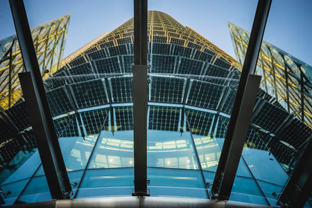 Corporate Modern crystal building, office spaces