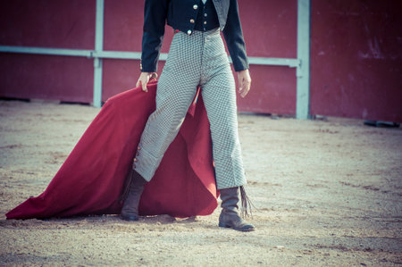 Courage, spectacle of bullfighting, where a bull fighting a bullfighter Spanish traditionの写真素材