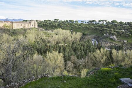 aerial views of the Spanish city of Segovia. Ancient Roman and medieval cityのeditorial素材