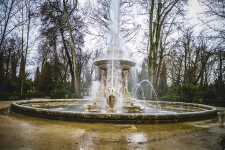 classical sources of water in the royal gardens of Aranjuez, Spainの写真素材