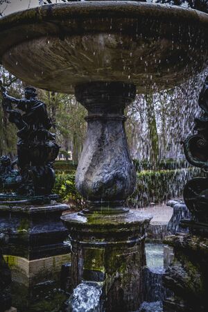 classical sources of water in the royal gardens of Aranjuez, Spainの写真素材