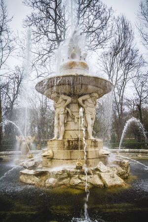 classical sources of water in the royal gardens of Aranjuez, Spainの写真素材