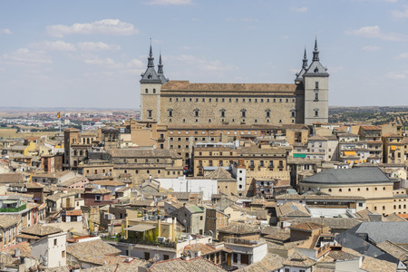 Cityscape, Toledo Alcazar views from a bell tower, fortress of the Spanish Civil Warのeditorial素材