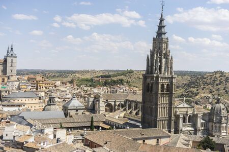 streets of the city Toledo, medieval architecture and Castilianの写真素材